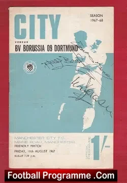 Manchester City v Borussia Dortmund 1967 - Multi Autographed - football programme