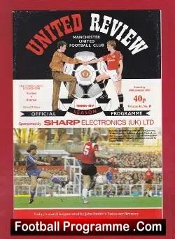 Manchester United v Arsenal 1987 - football programme