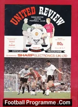 Manchester United v Arsenal 1990 - football programme