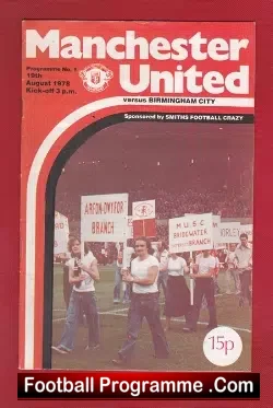 Manchester United v Birmingham City 1978 - football programme