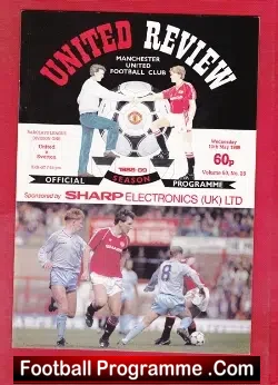 Manchester United v Everton 1989 - Derek Brazil Debut - football programme