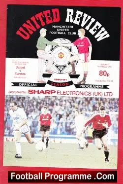 Manchester United v Everton 1991 - Ryan Giggs First Match - football programme
