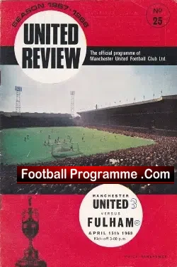 Manchester United v Fulham 1968 - Jimmy Rimmmer Debut - football programme