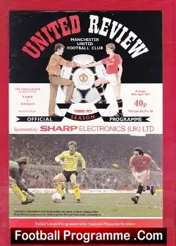Manchester United v Liverpool 1987 - Ferguson 1st Season - football programme