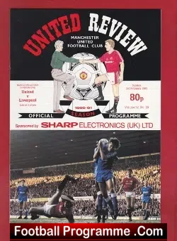 Manchester United v Liverpool 1991 - football programme