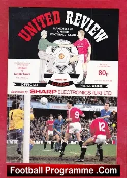 Manchester United v Luton Town 1991 - football programme
