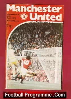 Manchester United v Manchester City 1978 - football programme