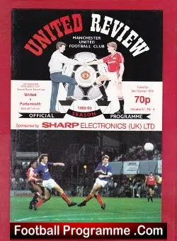 Manchester United v Portsmouth 1989 - League Cup - football programme