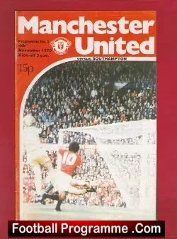 Manchester United v Southampton 1978 - football programme