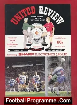 Manchester United v Southampton 1990 - football programme