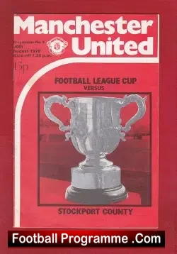 Manchester United v Stockport County 1978 - football programme