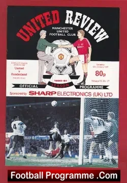 Manchester United v Sunderland 1991 - football programme