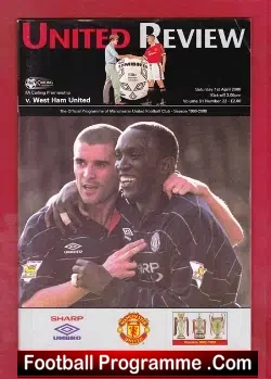 Manchester United v West Ham United 2000 - football programme