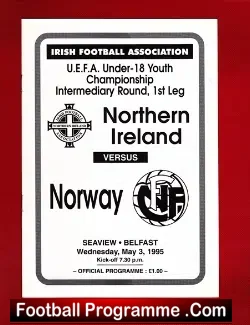 Northern Ireland v Norway 1995 – Under 18 Youth U18