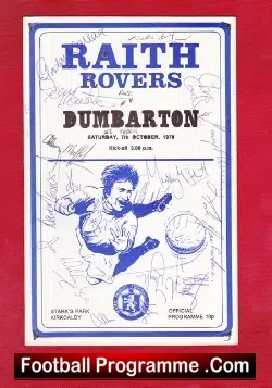 Raith Rovers v Dumbarton 1978 - Multi Autographed Signed - football programme