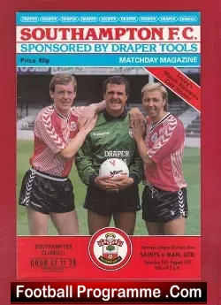Southampton v Manchester United 1987 - Viv Anderson Debut - football programme