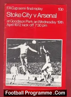 Stoke City v Arsenal 1972 - Autographed Signed - football programme