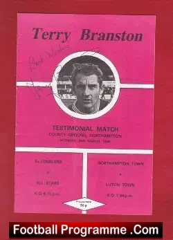 Terry Branston Testimonial Northampton Town 1986 – Multi Signed