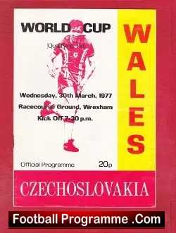 Wales v Czechoslovakia 1977 – World Cup