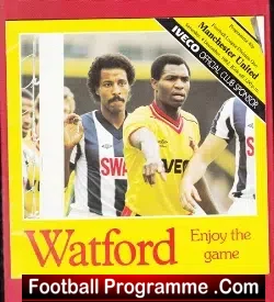 Watford v Manchester United 1982 - Martin Buchan Final Match - football programme