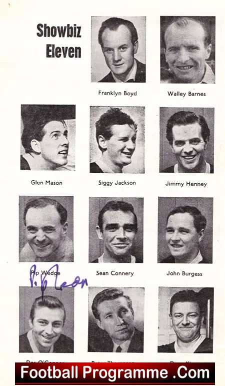 Welsh Sportsmen XI v Showbiz XI 1961 – at Newport Signed