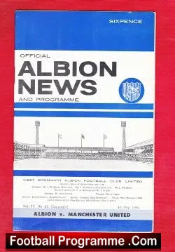West Bromwich Albion v Manchester United 1966 - Rearranged Match - football programme