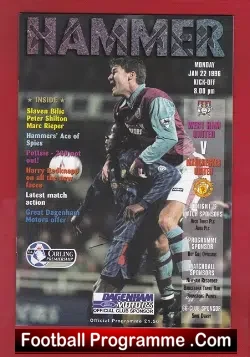 West Ham United v Manchester United 1996 - football programme