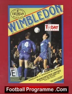 Wimbledon v Manchester United 1986 - football programme