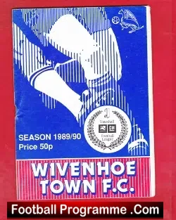 Wivenhoe Town v Runcorn 1990 - football programme