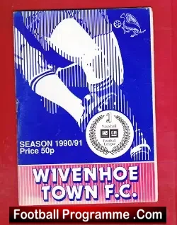 Wivenhoe Town v Staines Town 1990 - football programme