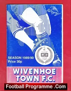 Wivenhoe Town v Whyteleafe 1989 - football programme