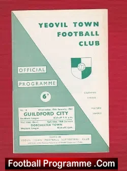 Yeovil Town v Guildford City 1964 - football programme
