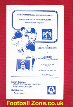Laurence Stitt Testimonial Benefit Match Glenavon 1985