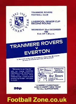 Tranmere Rovers v Everton 1982 – Senior Cup