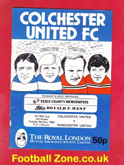 Colchester United v Manchester United 1983 – League Cup Match