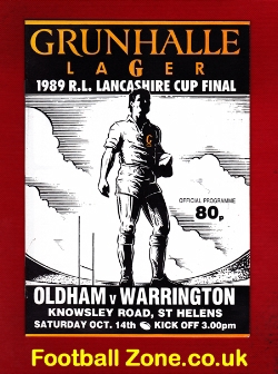 Oldham Rugby v Warrington 1989 – Lancashire Cup Final
