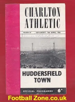 Charlton Athletic v Huddersfield Town 1963 Kenneth Wolstenholme