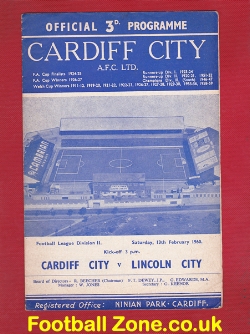 Cardiff City v Lincoln City 1960