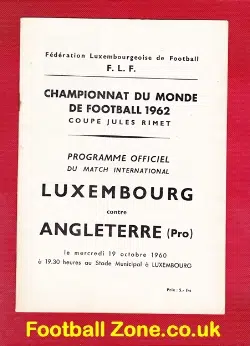 Luxembourg v England 1960 + Bobby Charlton