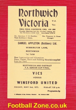 Northwich Victoria v Winsford United 1975 – Senior – Cup Final