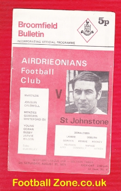 Airdrieonians Airdrie v St Johnstone 1971 – Multi Autographed