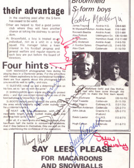 Airdrieonians Airdrie v St Johnstone 1971 – Multi Autographed