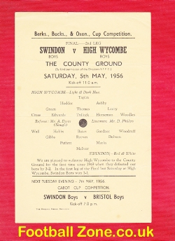 Swindon v High Wycombe 1956 - Boys Cup Final
