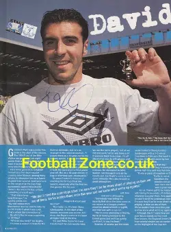 Everton David Unsworth Signed Picture Poster