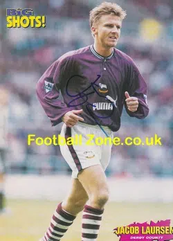 Derby County Jacob Laursen Signed Picture Poster