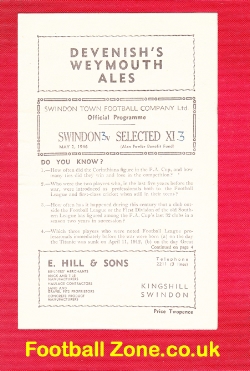 Alan Fowler Testimonial Benefit Match Swindon Town – 1945 – 46