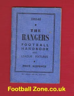 Glasgow Rangers Football Club Yearbook Handbook 1962 - 1963