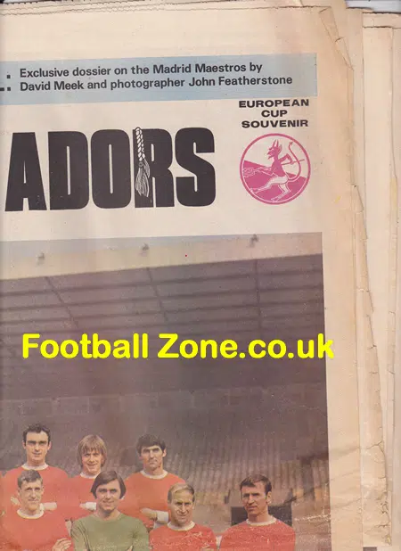 Manchester United v Real Madrid 1968 – Newspaper Souvenir