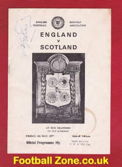 England v Scotland 1977 – Schoolboys signed Tony Book