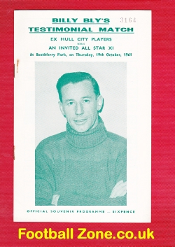 Billy Bly Testimonial Benefit Game Hull City 1961